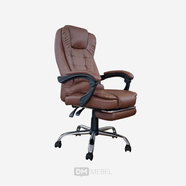 KURSI KANTOR + SANDARAN KAKI C418A (COKLAT) (2)