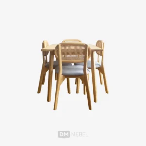 Set Meja Makan Minimalis 4 Kursi Bestari Sungkai 120 - Gambar 6