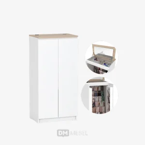 DM MEBEL LEMARI HIJAB LINUS LJ60 PRO OAK WHITE METROPOLIS-4