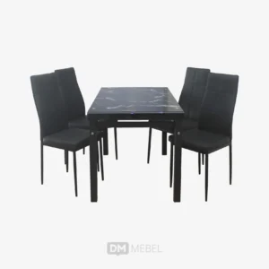 MEJA MAKAN KACA IMPORTA PEVITA BLACK (2)