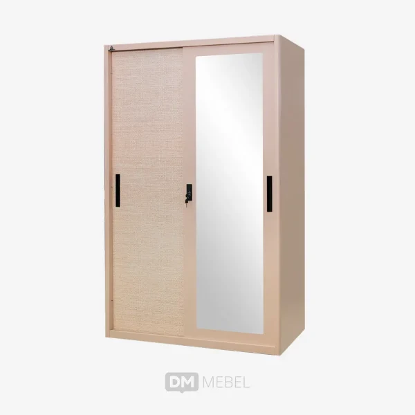 LEMARI PAKAIAN BESI P2 SLIDING OSWS RATTAN 01 UK 120 OLYMSTEEL_web satuan_ (7)