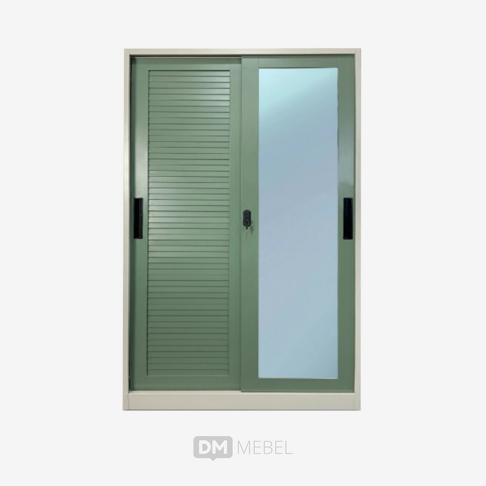 DM MEBEL LEMARI PAKAIAN BESI PINTU 2 SLIDING WB 301CG UK 120 GREEN ACERO_web satuan_(1)