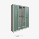 DM MEBEL LEMARI PAKAIAN BESI P4 LED WB 401CG GREEN BUFALO_web satuan_(1)