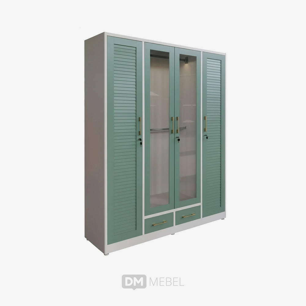 DM MEBEL LEMARI PAKAIAN BESI P4 LED WB 401CG GREEN BUFALO_web satuan_(1)