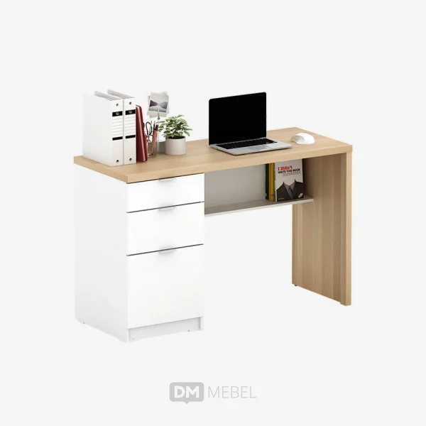 DM MEBEL MEJA KANTOR ARNAI DK120 WHITE SM-PRO OAK_web satuan_ (1)