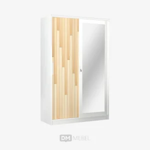 DM MEBEL LEMARI PAKAIAN BESI P2 SLIDING FORTE SL 123A WHITE WOODEN UK 120 ACTIV_web satuan_ (1)