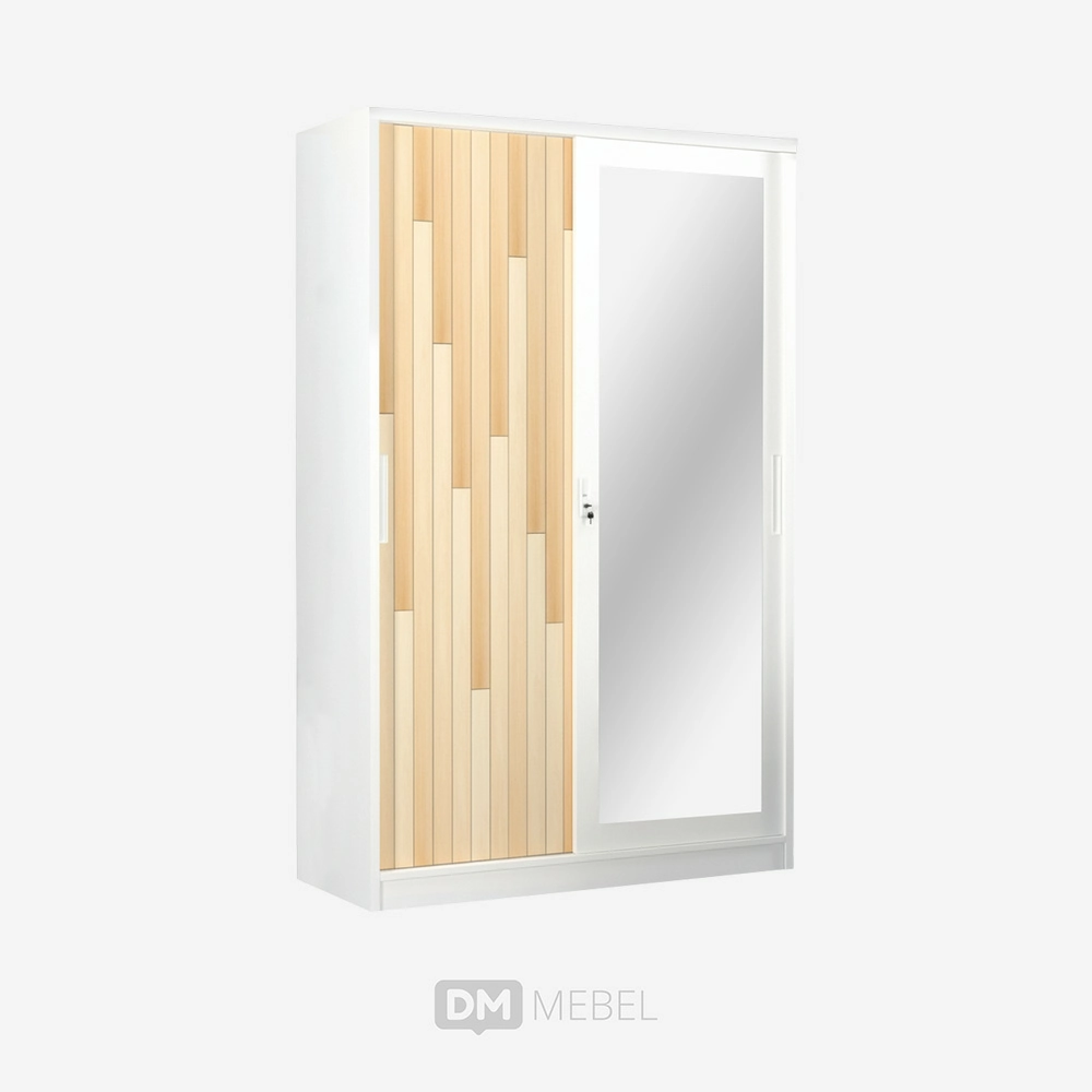 DM MEBEL LEMARI PAKAIAN BESI P2 SLIDING FORTE SL 123A WHITE WOODEN UK 120 ACTIV_web satuan_ (1)