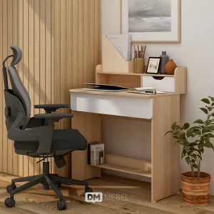 DM MEBEL MEJA KANTOR FUJI DESK PRO OAK WHITE METROPOLIS_web satuan_ (2)