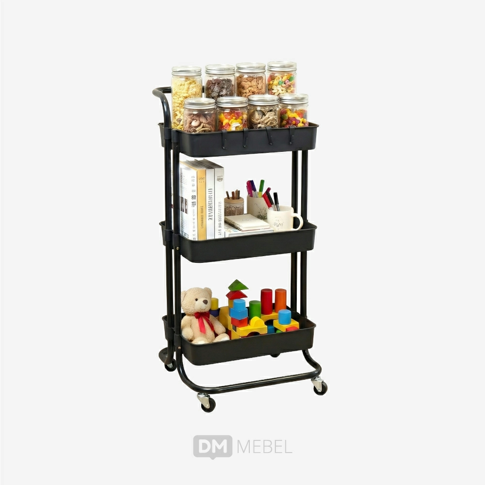 DM MEBEL RAK TROLI PLASTIK-SUSUN 3 KOJI PKT3 BLACK (1)