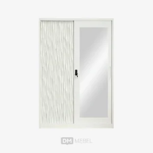 DM MEBEL LEMARI PAKAIAN BESI PINTU 2 SLIDING NSL 06 UK 120 LUNARSOL